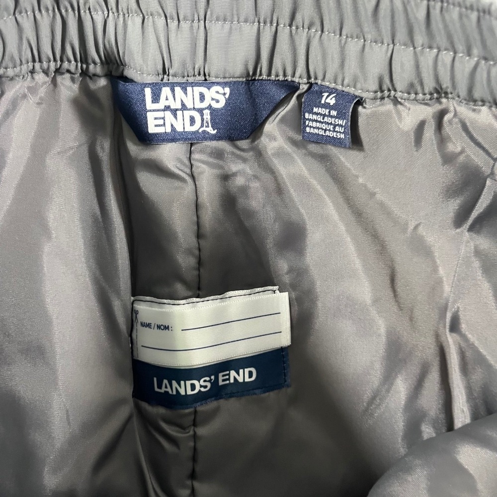 Lands End Kids squall Gray Grow A Long Ski Snow Pants sz 14 Waterproof Insulated - Picture 5 of 12